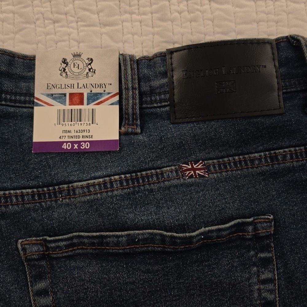 English Laundry Harrow‎ Jeans Mens 40x30 Med Wash Straight Fit Stretch NWT NEW - Picture 8 of 16